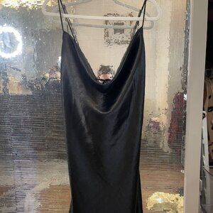 Black Satin Mini Dress
